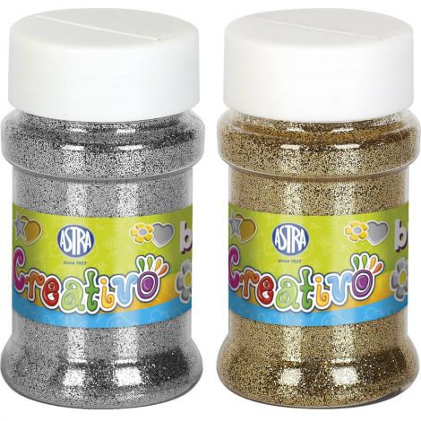Brokat sypki Astra, 43g, złoty/srebrny